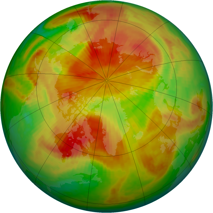 Arctic ozone map for 24 April 2001